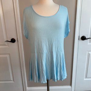 - Living Doll tunic peplum style top soft knit 1X EUC